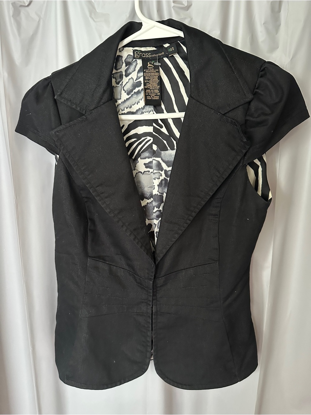 Y2K Black Short-Sleeve Tailored Blazer